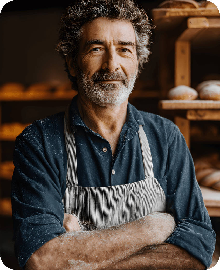 Baker portrait in the kitchen