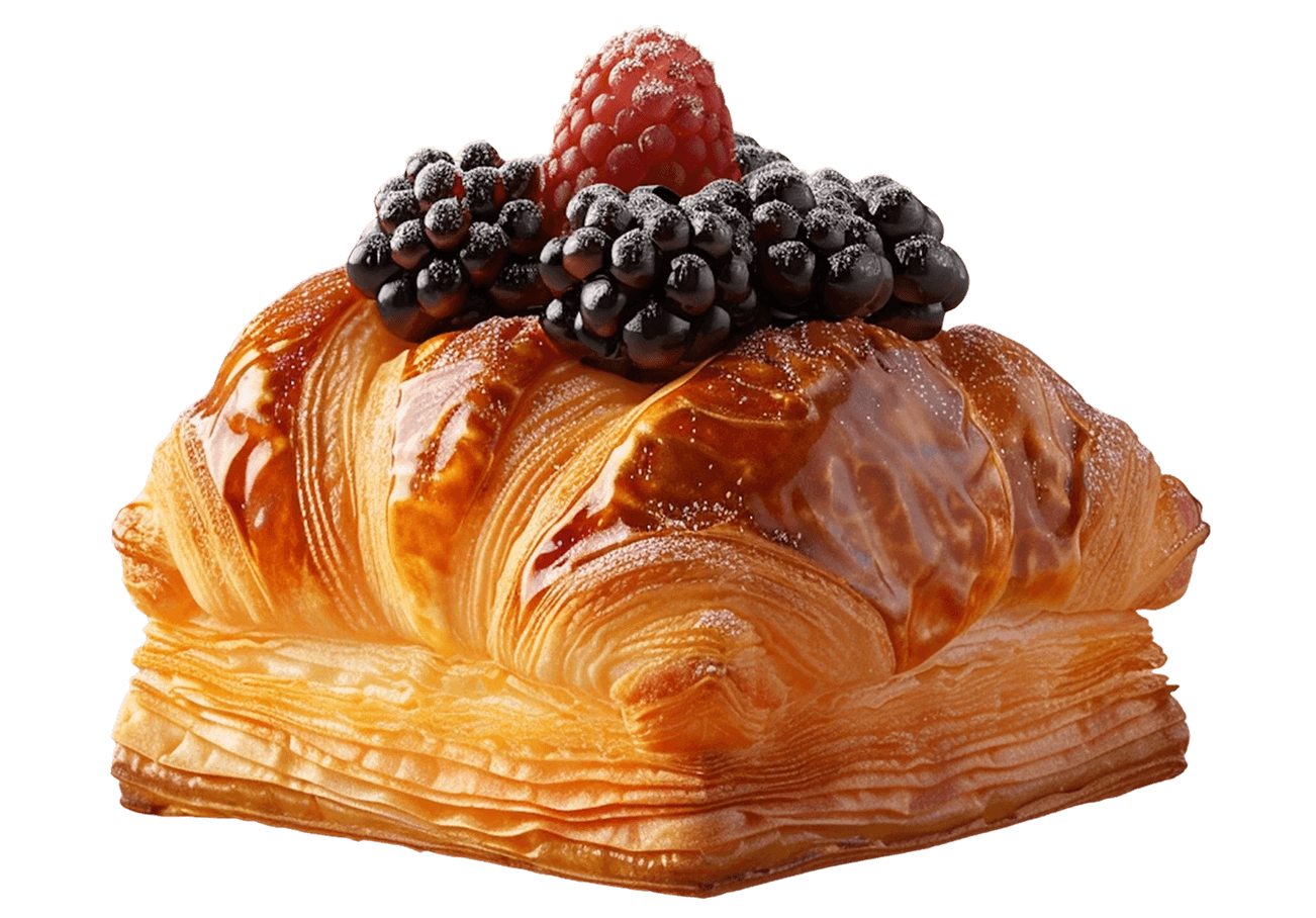 Freshly baked berry croissant